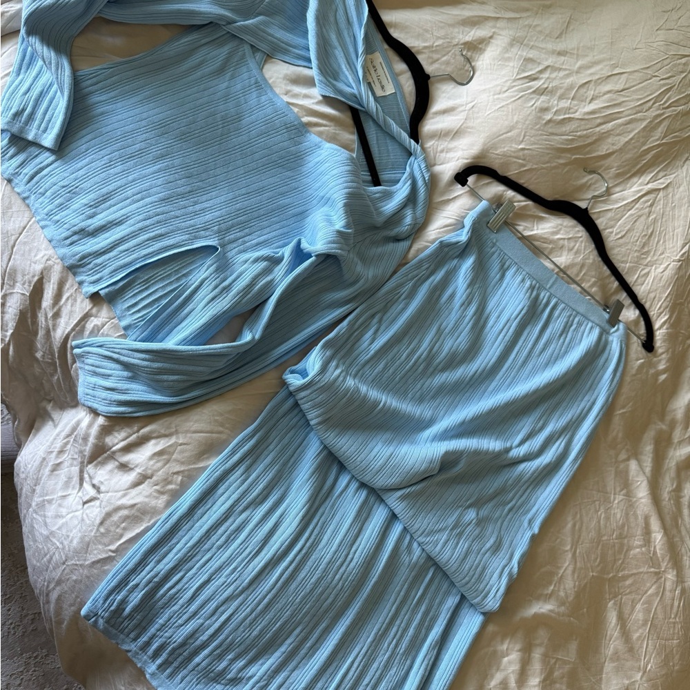 Selfie Leslie Blue Midi Pencil Skirt Set